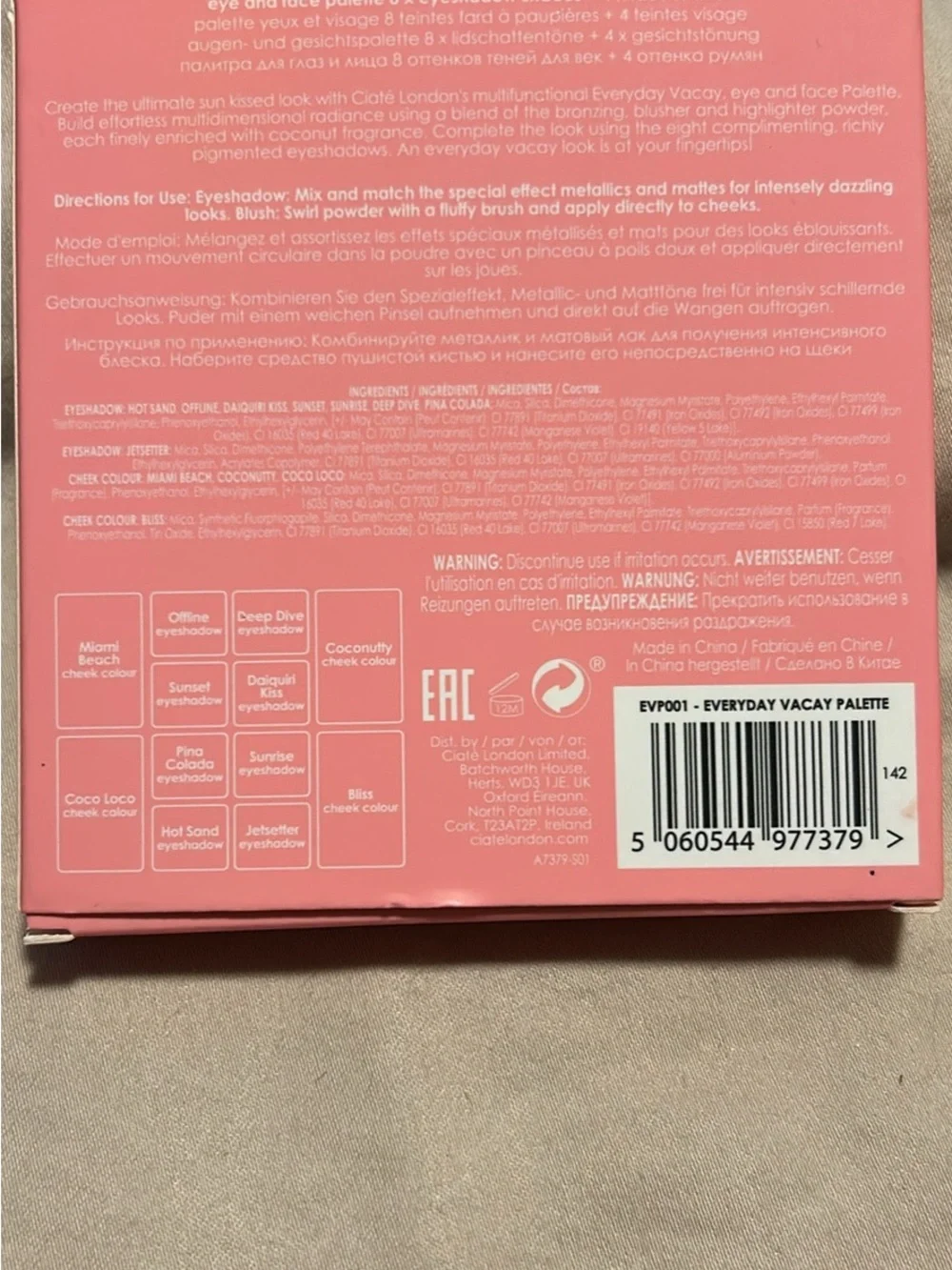 Ciaté London Everyday Vacay Eye & Face Palette